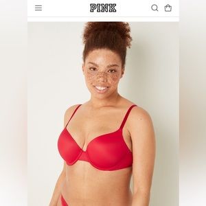 PINK Victoria's Secret  Everywhere Super Push Up Red Bra  36DD EUC